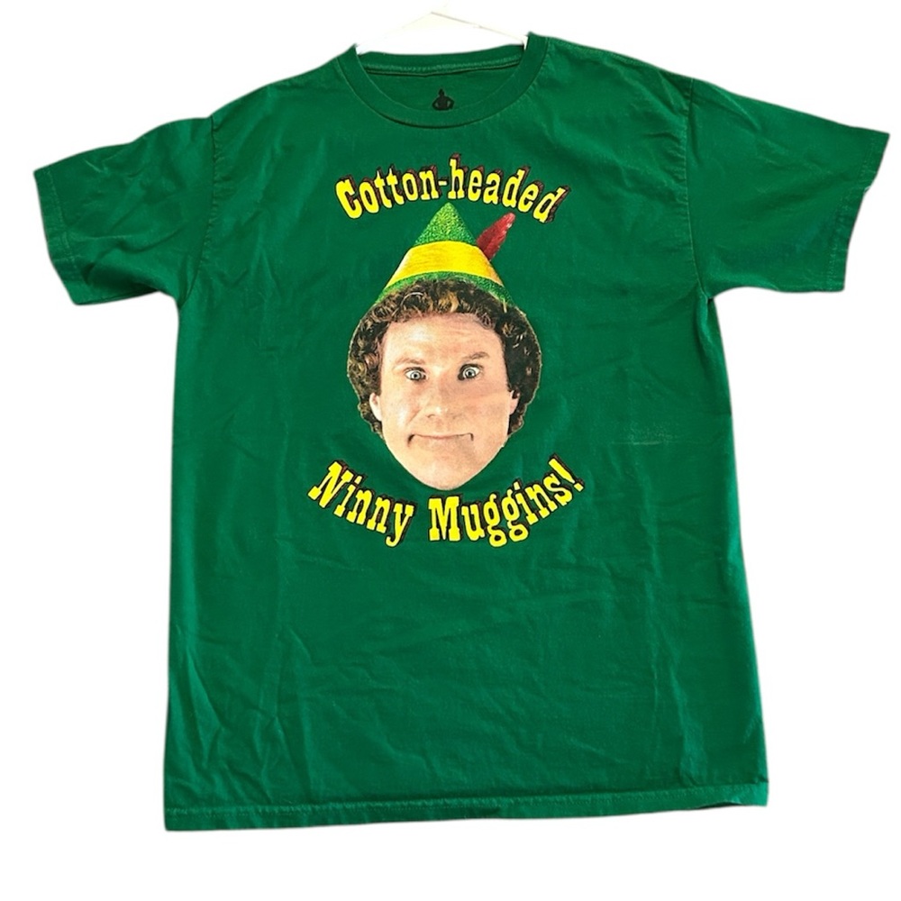Elf Christmas Graphic T-Shirt cotton beaded ninny muggins unisex size medium